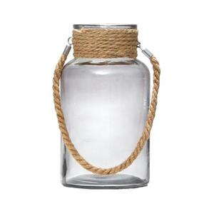 Colgante votivo de vidrio con jarra de yute, vela votiva de vidrio, barata, venta al por mayor - Product Image 4