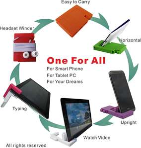 Soporte de Plástico y Silicona para Teléfono y Tableta, Compatible con Todo Tipo de Teléfonos Inteligentes y Tabletas, Ajustable para Uso Vertical u Horizontal - Product Image 2