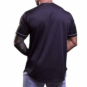 Ropa deportiva de manga corta de diseño personalizado OEM, ropa de béisbol y sóftbol, camisetas de poliéster transpirables de secado rápido para adultos, ajustadas - Product Image 4