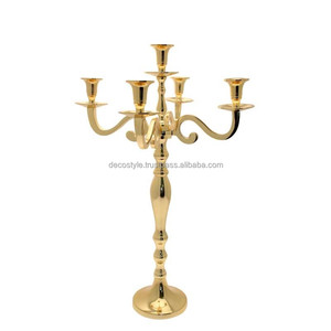 เชิงเทียนทองเหลือง5แขนสำหรับงานแต่งงาน - Product Image 2