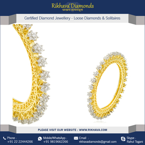 สร้อยข้อมือและกำไลเพชรสีเหลืองทองสร้อยข้อมือคู่ที่สง่างามดีไซน์ - Product Image 4