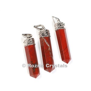 Pendentif en forme de crayon en jaspe rouge pour la guérison - Product Image 1