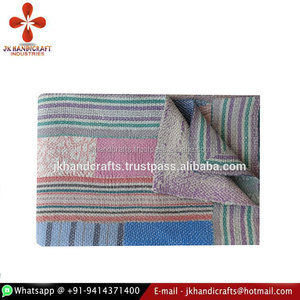 Vintage Sari Patchwork Kantha <b>Quilt</b>, Indian Heavy Kantha <b>Throw</b> - Product Image 2