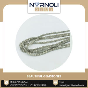 Collier en perles à facettes et diamants gris, taille personnalisée, 50-40 cm, fabricant de bijoux avec quantité minimale de commande - Product Image 2