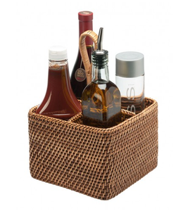 Caddy de condimento de ratán marrón para venta al por mayor - Product Image 5