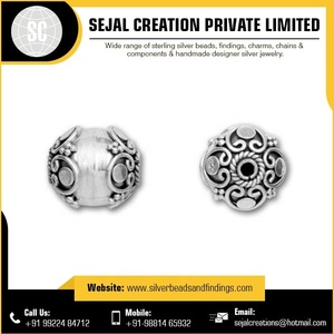 ขายตรงของ925เงินสเตอร์ลิงลูกปัดกลมหลวมเครื่องประดับทันสมัยสำหรับสร้อยคอต่างหูทำจากโลหะ - Product Image 2