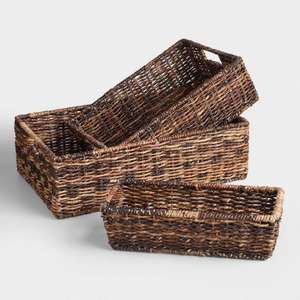 Eco Friendly <b>Water</b> <b>Hyacinth</b> <b>Basket</b> Handmade Natural Woven Storage Bin Decorative Kitchenware Wholesale Supplier - Product Image 2
