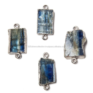 En gros Noir Rhodium Labradorite Connecteur Designer Alliage Pierres Précieuses Lunette pour la Fabrication de Bijoux - Product Image 2