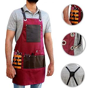 2019 Customized Unisex Denim Leather Strap Apron with Custom Logo <b>Printing</b> for <b>Coffee</b> Shops and Hotels (Multi-Purpose Use) - Product Image 4