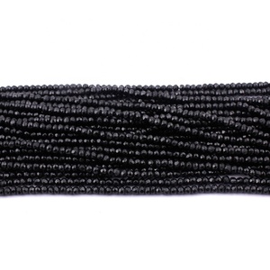 Pierre précieuse spinelle noire naturelle 4 mm Rondelle facettée Perles pour la fabrication de colliers - Product Image 3