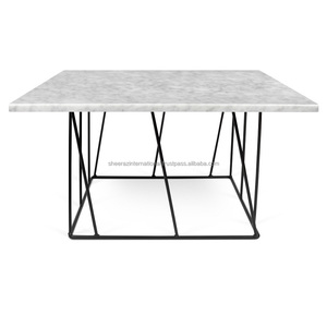 Modern White <b>Square</b> <b>Marble</b> <b>Coffee</b> <b>Table</b> Luxury Farmhouse Living Room Furniture Dining Center Decor Furniture metal <b>table</b> - Product Image 1