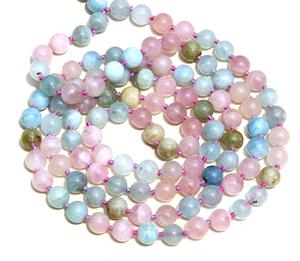 High Quality Top Grade Natural Rudra Gems Multi Color 8mm Morganite Round <b>Loose</b> <b>Beads</b> Strands DIY Mala Jewelry - Product Image 2