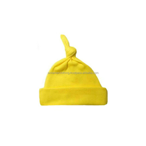Premium Quality Custom Logo Design Organic Cotton Baby Beanie Knotted Hat - Product Image 1