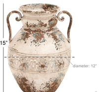 Vase à fleurs rond en fer de style classique vintage, de haute qualité, avec finition rouillée WB-002 pour la décoration de la maison