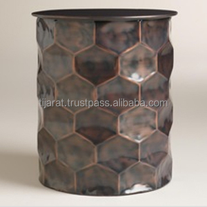 Tabouret canapé en métal massif, tabouret latéral, tabouret de jardin rond - Product Image 3