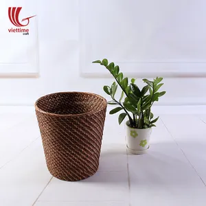 Grey rattan basket for home/Cheap rattan bathroom basket/Rectangle rattan laundry basket wholesale from Indochina