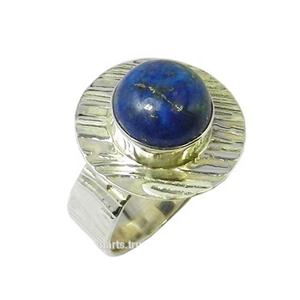 Joyería de Plata de Ley 925 pura, anillo de piedras preciosas de lapislázuli, joyería de plata elegante hecha a mano, anillos Eternity Vermeil - Product Image 1