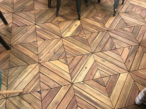 Azulejo de cubierta de madera de acacia con 6 listones cruzados para muebles de exterior para juegos de jardín - Product Image 3