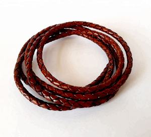 สร้อยคอหนังถักแบบแบนคุณภาพสูงสายหนังถัก3มม. 4มม. 5มม. และเครื่องประดับขนาด8มม. - Product Image 1