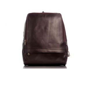 Wholesale Unisex Retro Vintage Genuine Leather Daypack Handmade Dark Brown Zipper Closure Anti-Theft Backpacks For <b>Men</b> And Women - Product Image 5