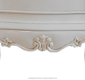 Wooden Mahogany Furniture White Nightstands <b>Table</b> One Drawer French Style. - Product Image 6
