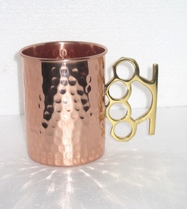 Copper Hammered <b>Mug</b> with Brass Handle Moscow Mule <b>Mugs</b> - Product Image 6