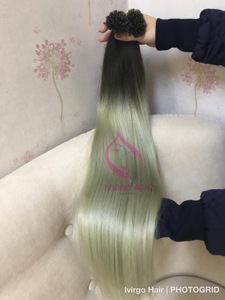 ผมต่อแบบชาวเวียดนามสำหรับผมต่อผมสีเทาออมเบรสีออมเบร - Product Image 2