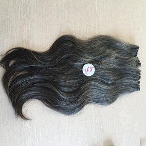 ผม Remy มนุษย์เวียดนามสีเทาธรรมชาติ Iราศีกันย์ผมส่วนขยายจากหญิงชรา - Product Image 3