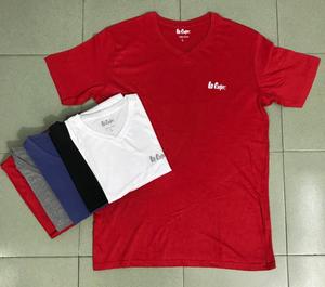 Etiquetas de marca Bangladesh Stock Lotes Hombres de manga corta de algodón Casual Sólido Multicolor Cuello en V Ropa Teñida Camisetas Prendas - Product Image 2