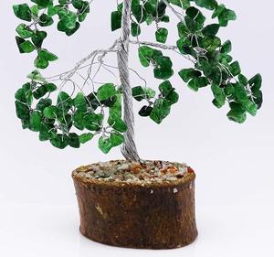 Serpentine verte Cristal puce arbre Reiki Décor Artificielle Arbre de Vie pierre naturelle 7 chakra cristal puce cadeaux chanceux en gros - Product Image 2