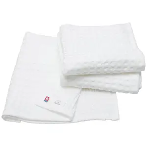 [Wholesale Products] HIORIE Imabari brand Towel Cotton 100% Waffle Towel Hand Towel 34cm*80cm 88g 350 GSM Honeycomb White