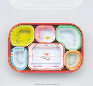 Commercio all'ingrosso giapponese 6 scomparti per microonde da asporto in plastica bento lunch box PPF contenitore per alimenti usa e getta colore prezzo di fabbrica