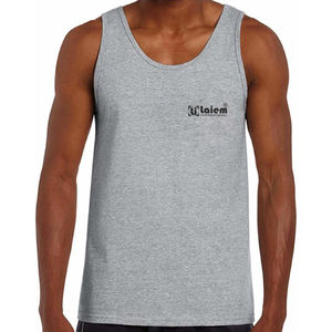 เสื้อกล้ามกล้ามสีเทาไซส์ XL แห้งเร็วระบายอากาศได้ดีโลโก้ตามสั่งฟิตเนสชุดกีฬาสำหรับผู้ใหญ่ฤดูร้อนยิมเทรนนิ่งพิมพ์ลาย - Product Image 1