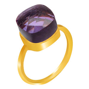 Meilleure qualité. Bague en argent sterling 925 coussin fait main améthyste et plaqué or pour mariage fiançailles bijoux de mode prix bas - Product Image 1