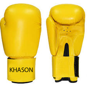 GUANTES DE BOXEO BARATOS DE CALIDAD SUPERIOR ADULTOS HOMBRE MUJER NIÑOS MINI LOGOTIPO PERSONALIZADO COLOR PALMA AMARILLA - Product Image 1