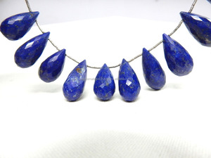 Natural <b>Blue</b> Lapis Lazuli 10x20MM Faceted Tear Drop Briolette Gemstone <b>Beads</b> Loose Strand Stone <b>Beads</b> - Product Image 4