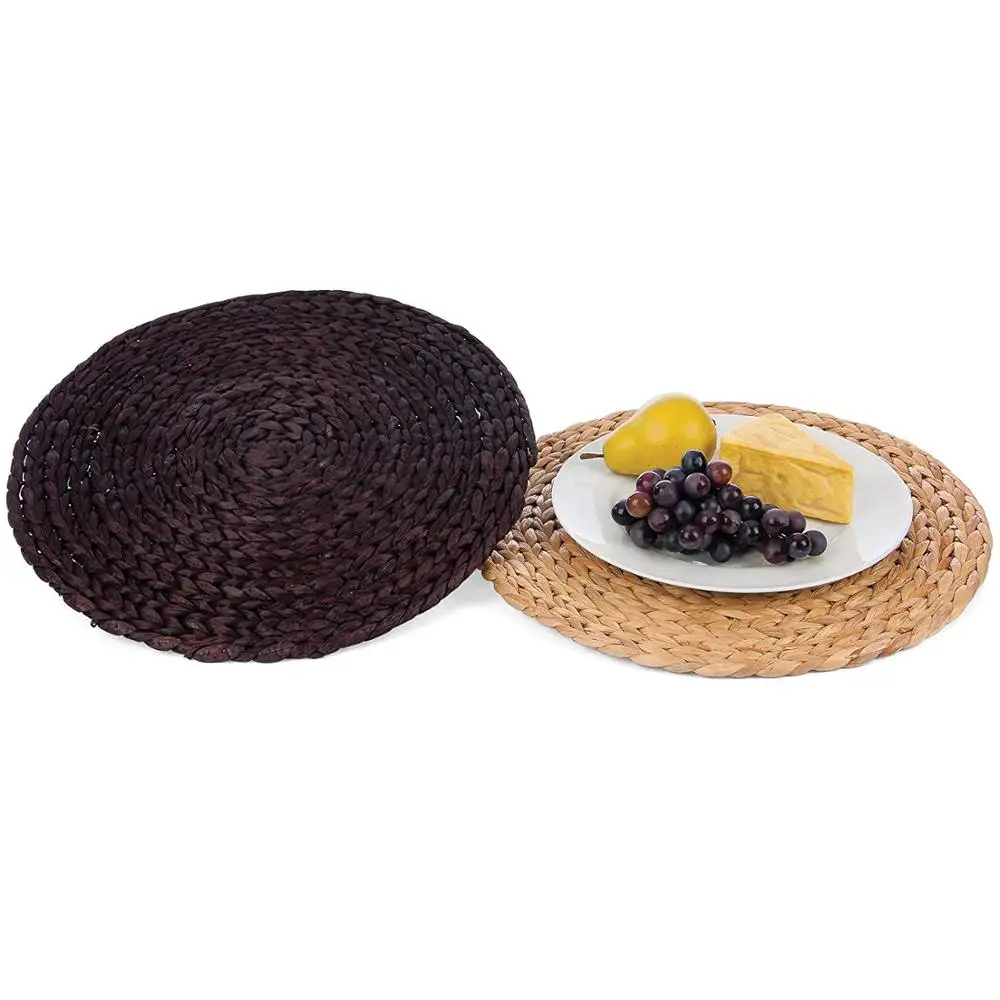 Hot selling products water hyacinth table placemat handmade , leaf silicone place mat woven High Quality