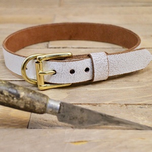 ปลอกคอสุนัขทำด้วยมือหนังด้วยทองเหลืองทอง Pet แท็กที่กำหนดเอง WDS-0023 - Product Image 1