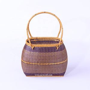 High Quality Vintage Folk Art Tote Bag Handmade <b>Bamboo</b> <b>Crafts</b> for Women for Beach Use - Product Image 6