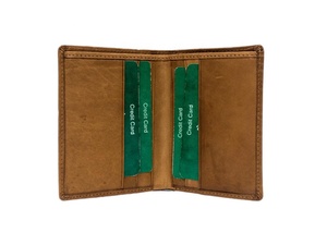 100% di fabbrica in vera pelle marrone portacarte Ultra-sottile Logo personalizzato Design minimalista <span class=keywords><strong>porta</strong></span> carte per viaggiare - Product Image 3