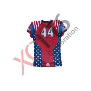 Jersey de fútbol americano personalizable al por mayor, ropa deportiva de equipo cosida de manga corta, ropa de fútbol por sublimación - Product Image 1