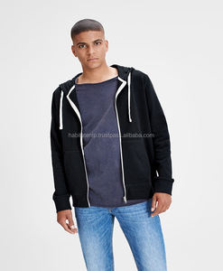 Sudadera con capucha con estampado 3D para hombre, logotipo personalizado bordado, Sudadera de felpa francesa, algodón, cremallera térmica, negro - Product Image 1