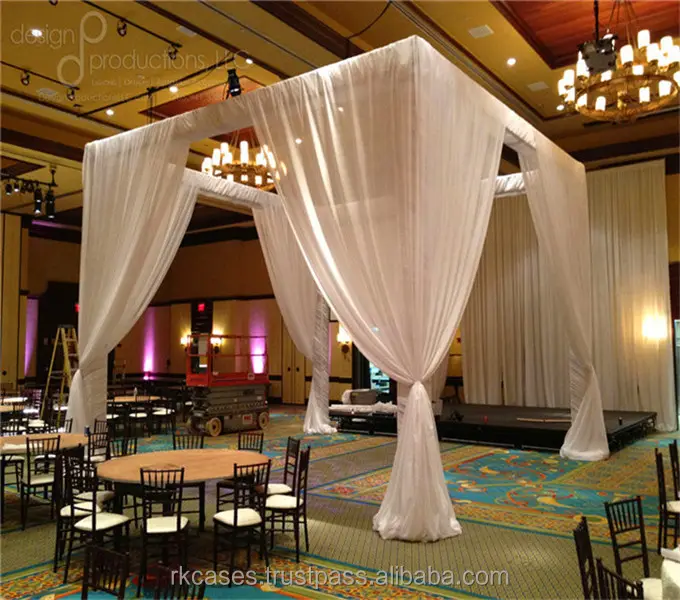 Chuppah-cortina de tela para decoración de <span class=keywords><strong>boda</strong></span>, sistema de tubería y cortina