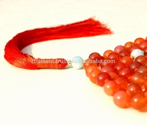 Collar Budista de Alta Calidad Hecho a Mano con Cuentas de Cornalina y Aguamarina de 6mm y 108 Cuentas, 28 Pulgadas, Joyería de Yoga para Hombre y Mujer, Tercera Puerta del Camino Budista - Product Image 3