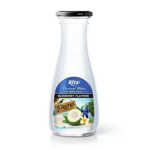 Rita Brand 1L bottiglia di vetro mirtillo acqua di cocco 100% biologica con sano in vendita personalizzazione fresca senza zucchero