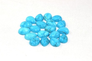 พลอยเทอร์ควอยซ์ทรงหลวม19ชิ้น,พลอยสีเทอร์ควอยซ์ทรงลูกแพร์ผิวเรียบหิน Cabs แบบหลังเรียบสำหรับเดือนธันวาคม - Product Image 2