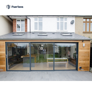 3 portes coulissantes en Aluminium, trois rails coulissants pour Patio, portières d'extérieur coulissantes multiples en Aluminium, stores intégrés - Product Image 3