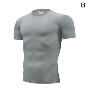 <b>Men's</b> Fitness T-<b>Shirts</b> <b>Collarless</b> Spring Breathable Print <b>White</b> Cotton Knitted Eco-Friendly Casual Short Sleeve Tee - Product Image 5