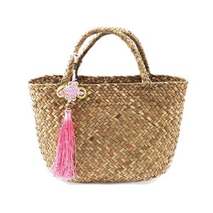 2025 nuevo estilo hecho a mano bolso de playa de paja tejido para mujer bolsos de gran cantidad logotipo personalizado decoración de lazo Cierre de botón dos - Product Image 4