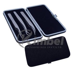 Juego de pinzas profesionales para extensión de pestañas de oro rosa, 6 uds., embalaje personalizado de acero inoxidable para técnicos de pestañas - Product Image 6